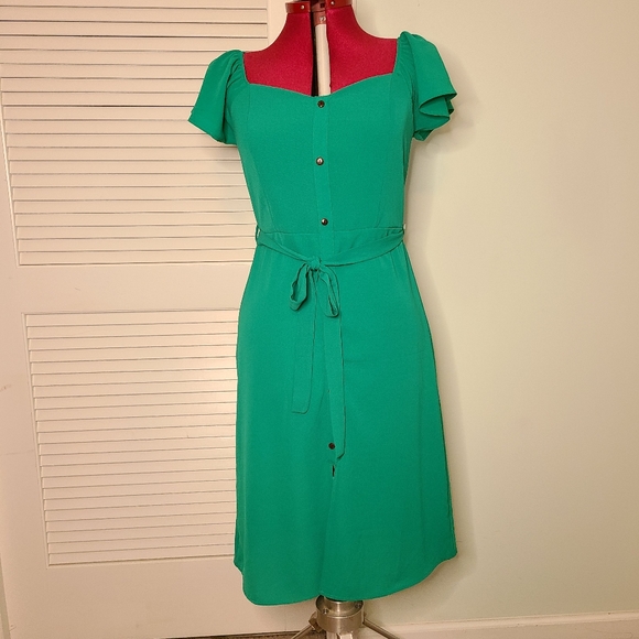 Sophia + Zeke Kelley Green Short Sleeve Dress - Picture 14 of 16